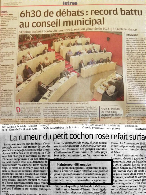 Conseil municipal, Bernardini annoncer porter plainte